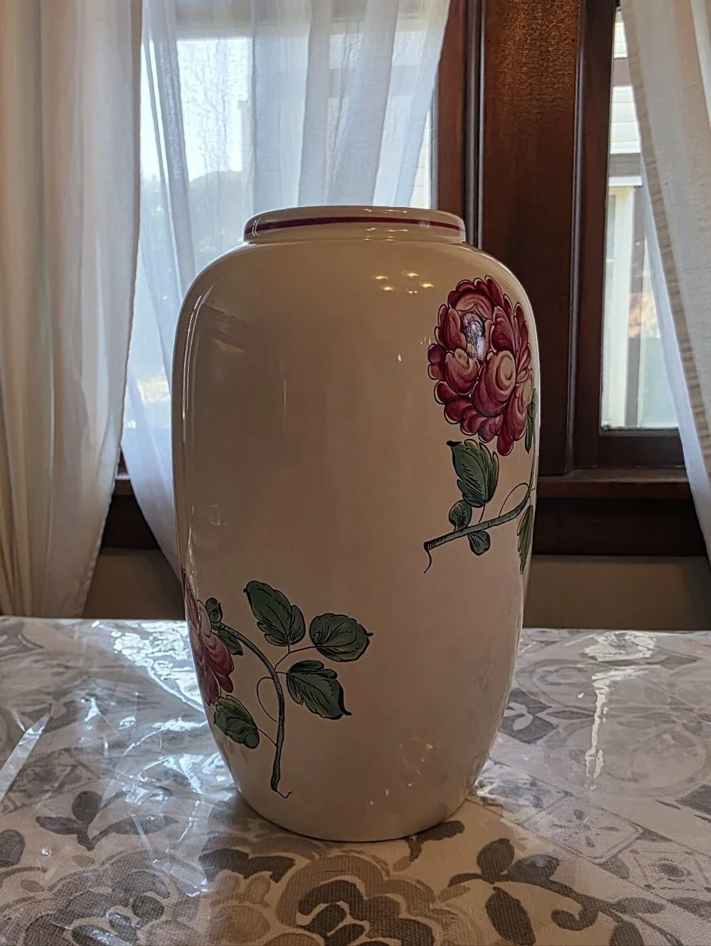 Tiffany & Co. 'Strasbourg Flowers' Portugal Ceramic Vase - Vintage Hand-Painted